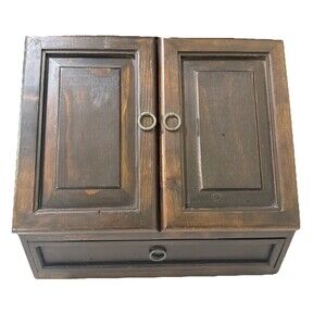 Vintage Pottery Barn Dark Wood Secretary Stationary Desktop Organizer Heritage